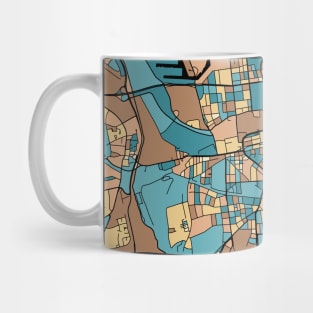 Dortmund Map Pattern in Mid Century Pastel Mug